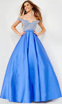 A-line Sweetheart Fitted Beaded Pleated Floor Length Natural Waistline Cap Sleeves Off the Shoulder Polyester Prom Dress