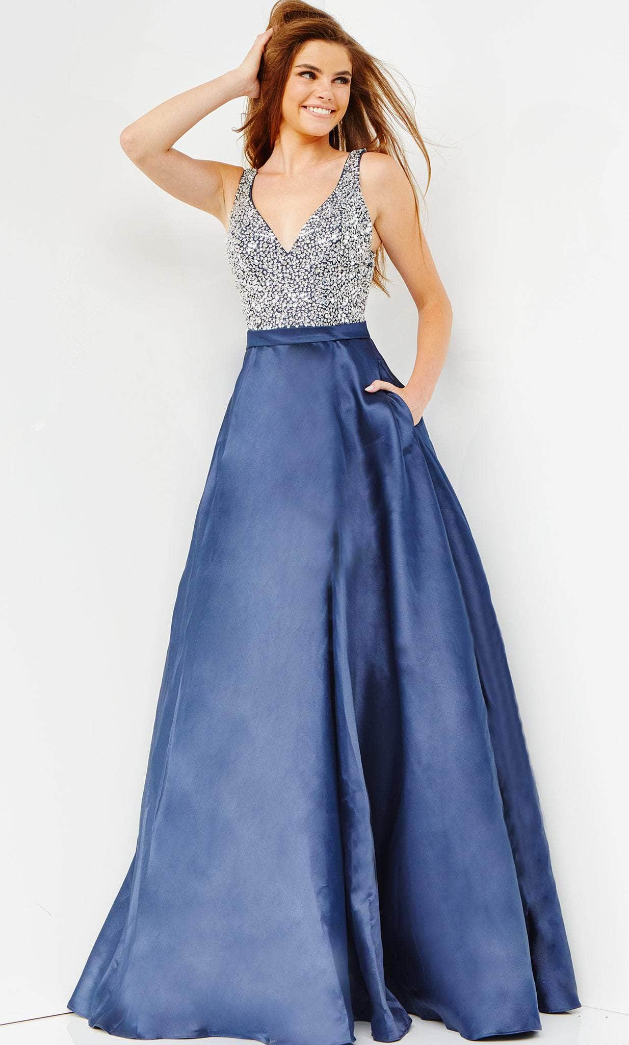 JVN by Jovani JVN08474 - Off Shoulder Mikado Prom Gown
