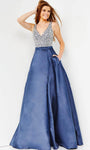 A-line Cap Sleeves Off the Shoulder Floor Length Natural Waistline Sweetheart Polyester Beaded Fitted Pleated Prom Dress