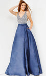 A-line Sweetheart Beaded Pleated Fitted Natural Waistline Cap Sleeves Off the Shoulder Floor Length Polyester Prom Dress