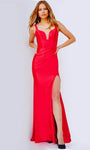 Sweetheart Empire Waistline Fitted Slit Lace-Up Sleeveless Sheath Sheath Dress/Prom Dress with a Brush/Sweep Train