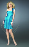 One Shoulder Straight Neck Short Natural Waistline Pleated Sheath Sheath Dress/Homecoming Dress/Party Dress