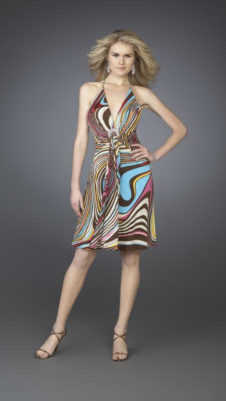 La Femme - 14027 Elegant Short Multi-Colored Dress
