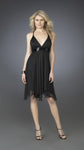 A-line V-neck Cocktail Short Belted Beaded Sleeveless Empire Waistline Party Dress