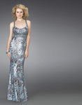 Sexy Empire Waistline Open-Back Sheath Floor Length Scoop Neck General Print Sleeveless Sheath Dress/Evening Dress