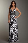 V-neck Sheath Illusion General Print Sleeveless Empire Waistline Sheath Dress