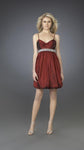 A-line Sweetheart Cocktail Short Elasticized Empire Waistline Bubble Dress Pleated Wrap Jeweled Open-Back Dress With a Ribbon