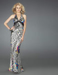 14587 Animal Printed Evening Long Gown