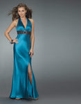 V-neck Open-Back Slit Halter Sheath Sleeveless Natural Waistline Sheath Dress/Evening Dress/Pageant Dress/Prom Dress