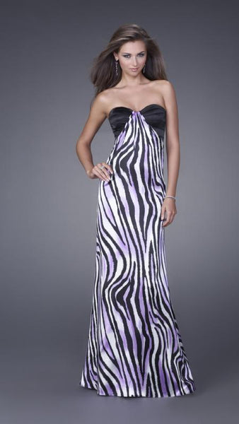 Animal Print Floor Length Fitted Ruched Open-Back Empire Waistline Sweetheart Sheath Sheath Dress/Party Dress