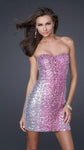 Sexy Strapless Beaded Sequined Open-Back Natural Waistline Sweetheart Sheath Short Sheath Dress