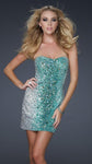 Sexy Strapless Short Natural Waistline Beaded Sequined Open-Back Sweetheart Sheath Sheath Dress