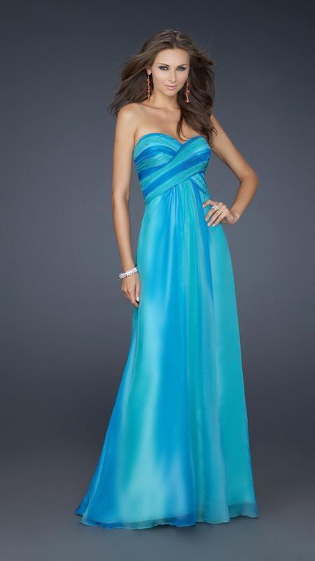 La Femme - 17167 Vibrant Dual-Toned Sweetheart A-Line Chiffon Gown
