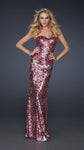 Sexy Strapless Natural Waistline Sheath Sequined Fitted Sweetheart Sheath Dress