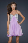 Tall A-line Strapless Short Sequined Empire Waistline Sweetheart Sleeveless Homecoming Dress/Prom Dress/Party Dress