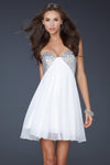 Tall A-line Strapless Sweetheart Short Empire Waistline Sleeveless Sequined Homecoming Dress/Prom Dress/Party Dress