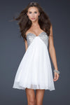 Tall A-line Strapless Short Sequined Sleeveless Sweetheart Empire Waistline Homecoming Dress/Prom Dress/Party Dress