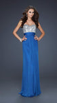 A-line Strapless Natural Waistline Chiffon Sweetheart Ruched Beaded Dress With Rhinestones