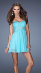 A-line Strapless Natural Waistline Cocktail Short Open-Back Cutout Gathered Crystal Ruched Side Zipper Bandeau Neck Sweetheart Chiffon Dress