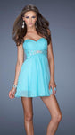 A-line Strapless Cutout Open-Back Ruched Crystal Gathered Side Zipper Bandeau Neck Sweetheart Natural Waistline Chiffon Cocktail Short Dress