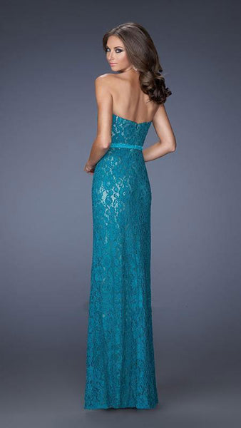 Strapless Vintage Applique Belted Back Zipper Natural Waistline Sheath Sweetheart 2010 Sheath Dress