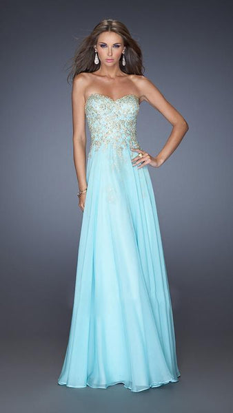 A-line Strapless 2011 Lace Floor Length Sweetheart Open-Back Glittering Jeweled Natural Waistline Evening Dress/Prom Dress