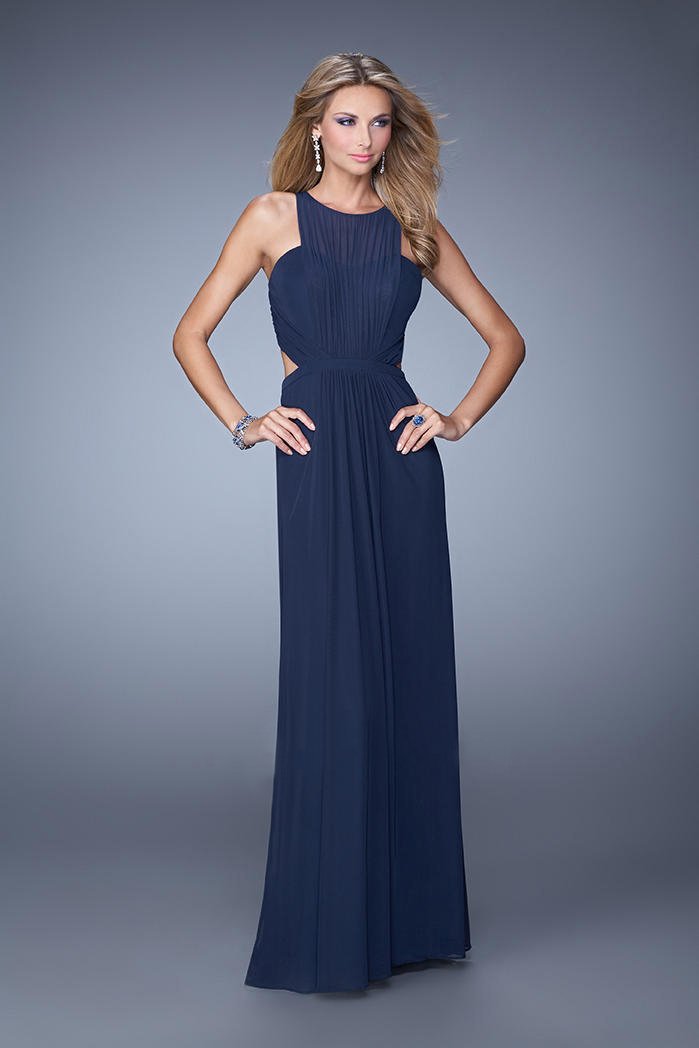 La Femme - 21187 Gathered Panel Cutout Gown
