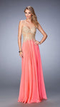 Tall Sheer Applique Sweetheart Prom Dress by La Femme