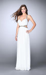 A-line Sweetheart Natural Waistline Jersey Open-Back Cutout Jeweled Belted Back Zipper Beaded Pleated Floor Length Evening Dress