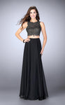 A-line Jeweled Neck Back Zipper Sheer Illusion Jeweled Beaded Floral Print Natural Waistline Sleeveless Evening Dress