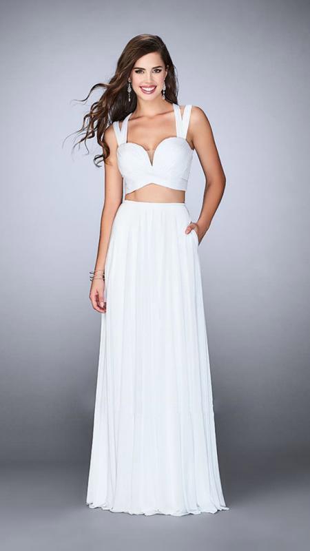 La Femme - 23940 Charming Sleeveless V-neck Two-piece Long Dress
