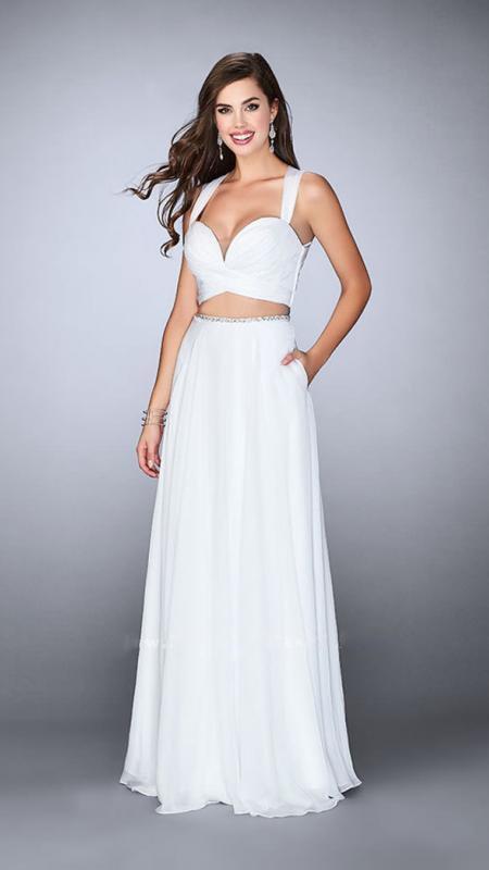 La Femme - 23979 Beautiful Sleeveless Sweetheart Two-piece Chiffon Dress
