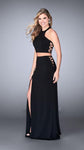 Back Zipper Lace-Up Racerback Slit Cutout Jersey Sleeveless High-Neck Party Dress