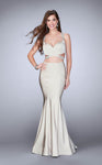 Jeweled Back Zipper Open-Back Beaded Cutout Sweetheart Floor Length Jersey Flared-Skirt Mermaid Natural Waistline Evening Dress