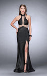 Choker High-Neck Sleeveless Back Zipper Racerback Fitted Leather Evening Dress