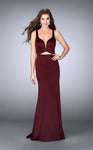 V-neck Sleeveless Natural Waistline Satin Back Zipper Cutout Open-Back Sheer Dress