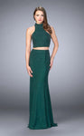 Sophisticated Sleeveless High-Neck Open-Back Beaded Back Zipper Cutout Dress