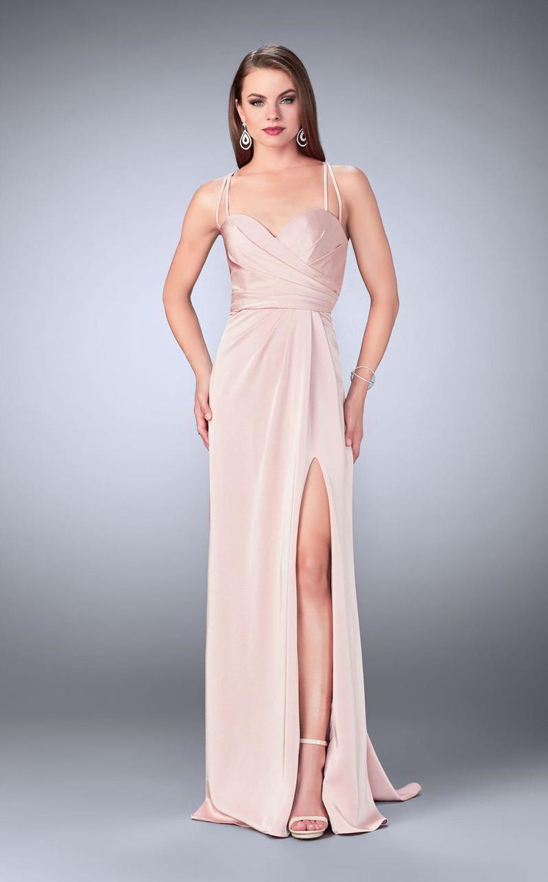 La Femme - 24263 Strappy Back Sweetheart Long Jersey Prom Dress
