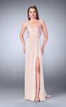 Jersey Sweetheart Floor Length Natural Waistline Gathered Ruched Slit Back Zipper Prom Dress/Party Dress