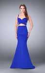 Sweetheart Mermaid Natural Waistline Floor Length Open-Back Keyhole Back Zipper Neoprene Evening Dress with a Brush/Sweep Train