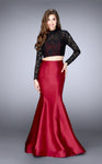 Sexy Long Sleeves Back Zipper Applique Cutout Open-Back High-Neck Sweetheart Lace Mermaid Dress