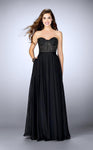 A-line Strapless Corset Natural Waistline Floor Length Sweetheart Pocketed Back Zipper Sheer Prom Dress