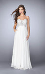 A-line Strapless Sheer Pocketed Back Zipper Sweetheart Floor Length Corset Natural Waistline Prom Dress