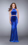 High-Neck Back Zipper Racerback Sleeveless Velvet Evening Dress/Prom Dress