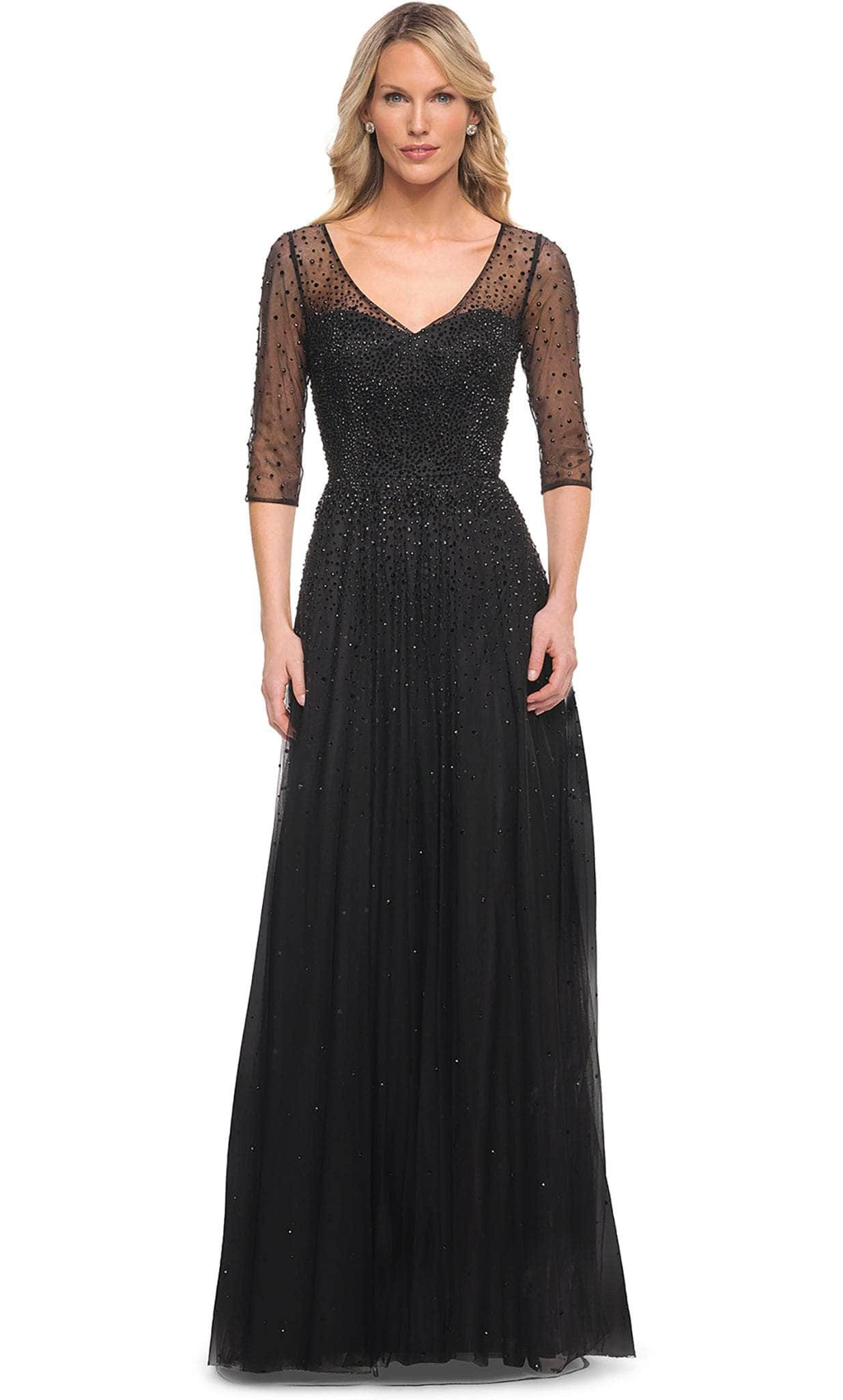 La Femme - 24894 Sheer Sequined Mother of the Groom Gown
