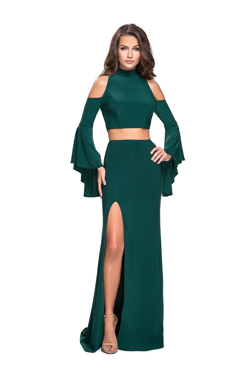 La Femme - 25353 Long Sleeve Cutaway Two-Piece Jersey Gown
