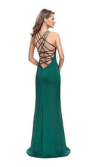 La Femme - 25439 Intricate Lattice Strapped High Halter Gown