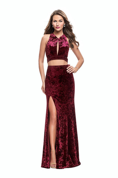 Sexy Velvet Sleeveless Slit Back Zipper Cutout Racerback Floor Length Natural Waistline Jeweled Neck Sheath Sheath Dress/Party Dress