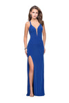 Sexy Sleeveless Sheath Lace-Up Open-Back Back Zipper Sheer Slit Fitted Natural Waistline Floor Length Short Jersey Plunging Neck Sweetheart Sheath Dress/Evening Dress