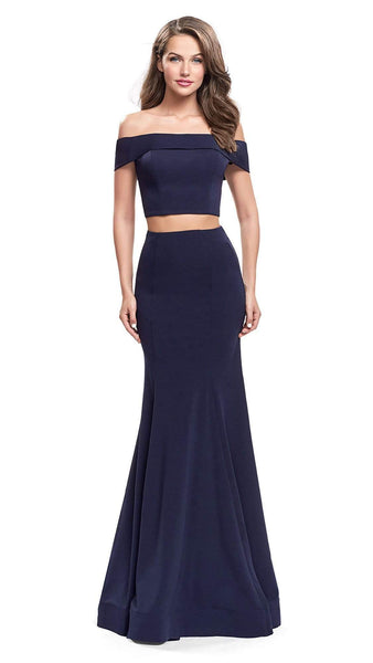 Sexy Sophisticated Natural Waistline Mermaid Off the Shoulder Jersey Back Zipper Open-Back Dress with a Brush/Sweep Train
